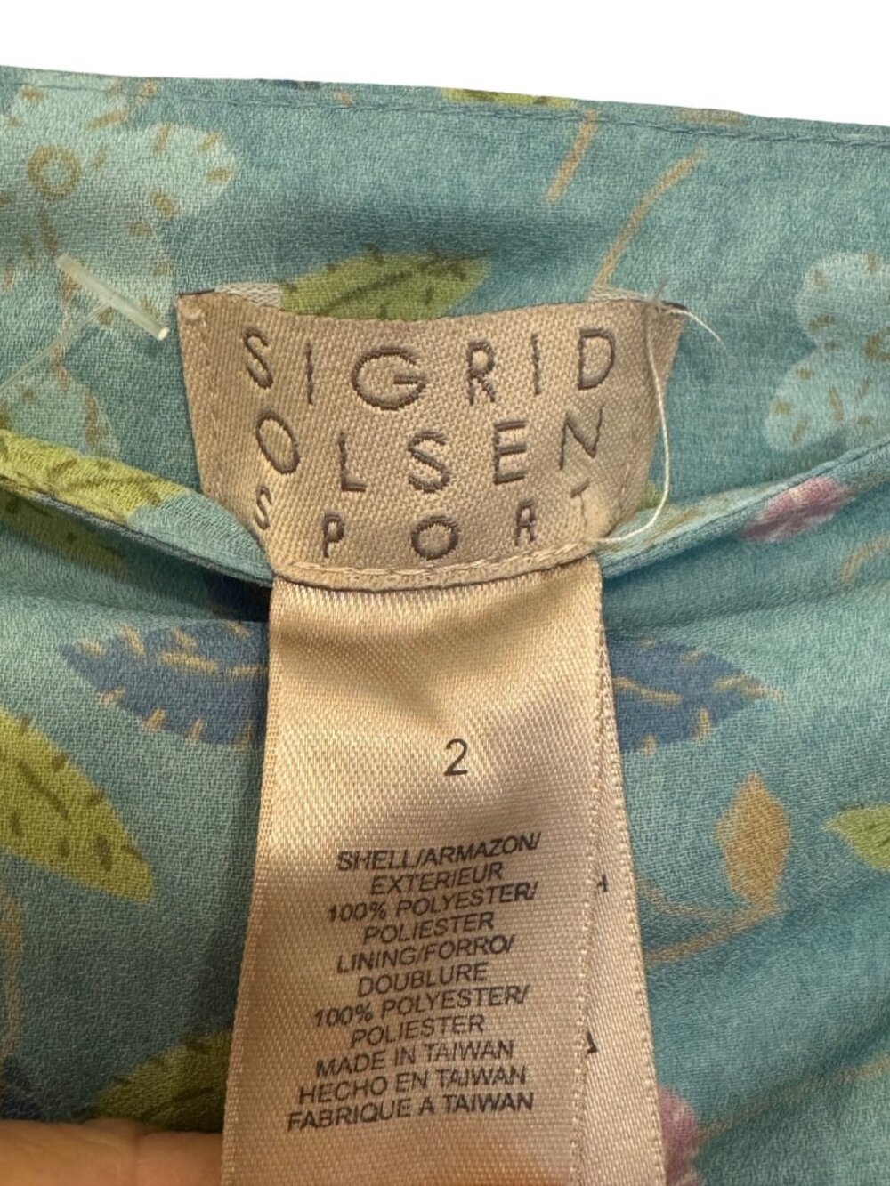 Sigrid Olsen Sport Womens Size 2 Floral Maxi Skirt Organic Cotton Teal Pink Gree - Picture 5 of 8